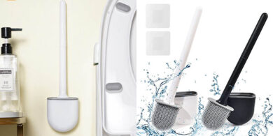 Set x2 Escobillas de silicona para el baño con soporte