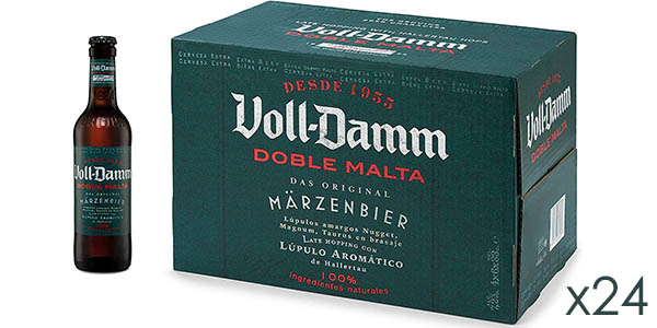 Pack x24 Botellines cerveza Voll-Damm Doble Malta de 330 ml