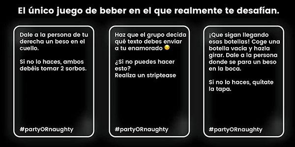 Juego social de beber Party or Naughty en español barato