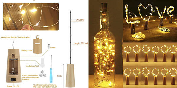 Sendowtek luces LED botellas chollo