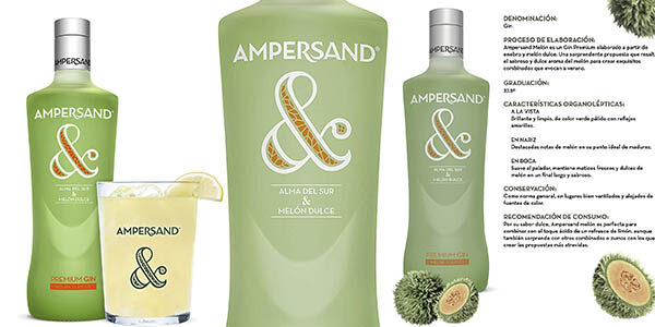 Ginebra Ampersand sabor melón de 70 cl