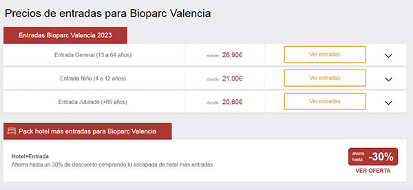 Bioparc Valencia entradas baratas Taquilla.com