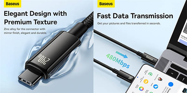 Cable USB-C a USB-C Baseus 240W