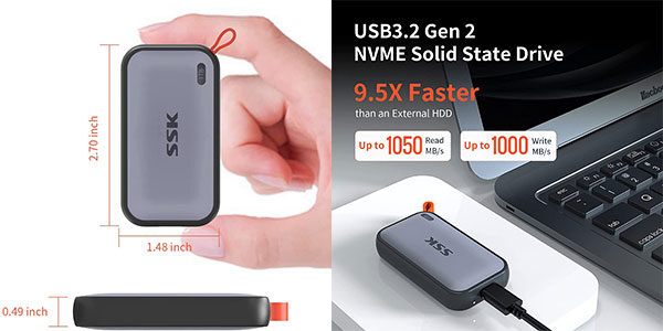 Disco SSD portátil SSK USB de 1 TB