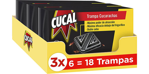Chollo Pack de 18 trampas Cucal con doble cebo para cucarachas
