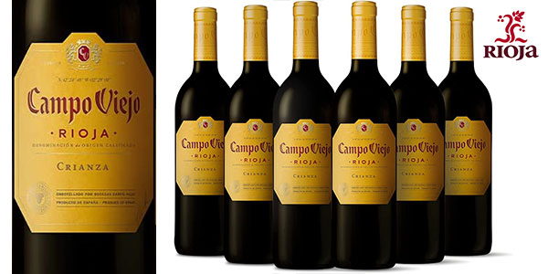 Chollo Pack de 6 botellas de vino tinto Campo Viejo Crianza de 750 ml con DOCa Rioja