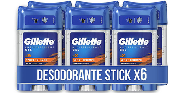 Chollo Pack de 6 desodorantes antitranspirantes Gillette Sport Triumph de 70 ml para hombre