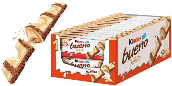 Chollo Pack de 60 barritas de Kinder Bueno Blanco (30 bolsitas de 2 uds.)