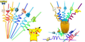 Pack x10 pajitas reutilizables de Pokemon