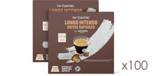 Pack de 100 cápsulas de café Lungo Intenso Our Essentials by Amazon compatible con Nespresso