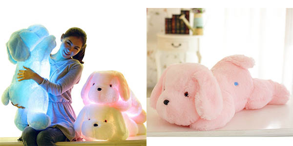 Peluche perro con luz LED de 35 cm