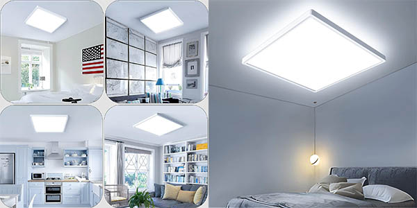 Plafón cuadrado de techo LED Otren de 36 W y 3240 lm
