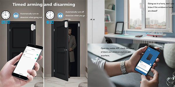 Sensor para puertas con WiFi y compatible con Alexa y Google Assistant