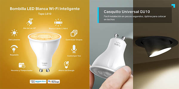 Tapo L610, Bombilla LED Blanca Wi-Fi GU10