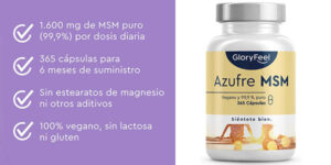 Chollo Azufre MSM GloryFeel de 365 cápsulas