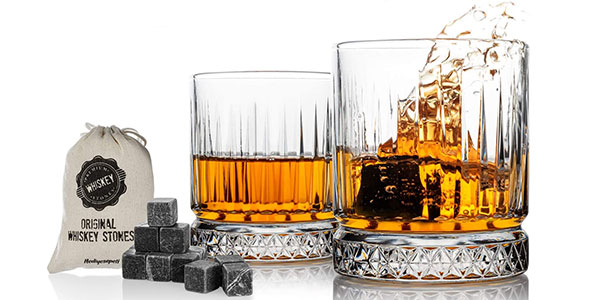 Chollo Conjunto de vasos y piedras para whisky 