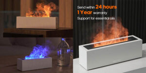 Humidificador LED ultrasónico con difusor de aroma y efecto llama