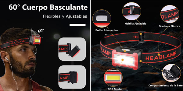 Linterna frontal LED en oferta