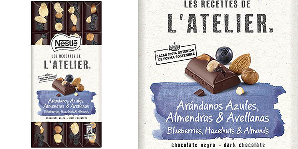 Nestlé Recettes L'Atelier chocolate negro arándanos almendras avellanas chollo