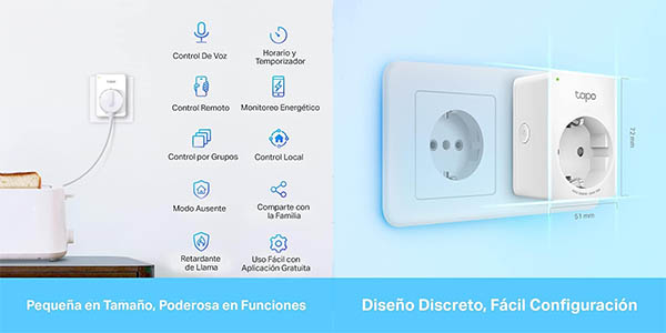 TP-Link Tapo P110 - Mini Enchufe Inteligente Wi-Fi (con Monitoreo  Energético) ,Programar el Encendido/Apagado, Ahorro Energía, Compatible con  Alexa y Google Home