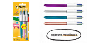 Bolígrafos 4 colores Bic Shine baratos