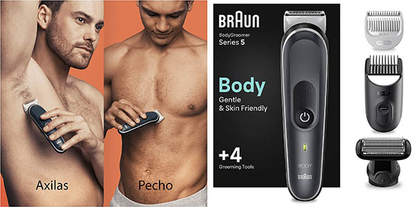 Braun BG5350 recortadora corporal, Rasurado corporal en seco y en mojado