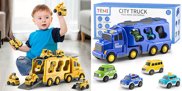 Camión de juguete TEMI con 4 vehículos