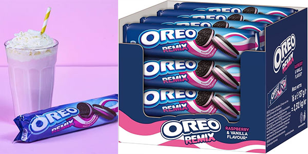 Chollo Pack x16 Galletas de cacao Oreo Remix de frambuesa y vainilla