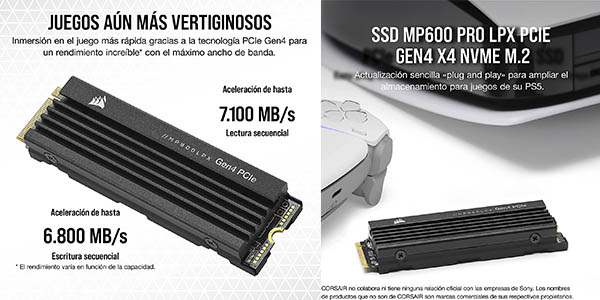 Corsair MP600 Pro LPX tarjeta SSD PS5 oferta