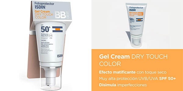 Fotoprotector ISDIN Gel Cream Dry Touch Color SPF 50+ de 50 ml
