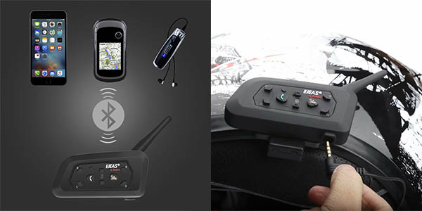 Pack 2x Intercomunicador EJEAS V6Pro con Bluetooth para moto