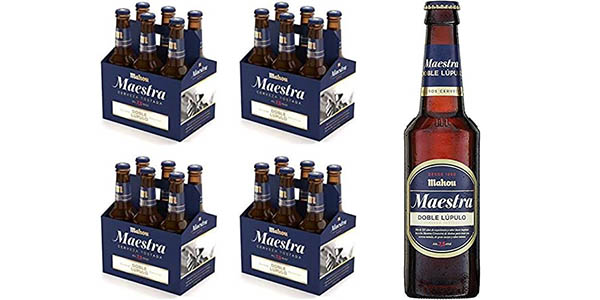 Pack x24 Botellines de cerveza Lager Tostada Mahou Maestra Doble Lúpulo de 33 cl