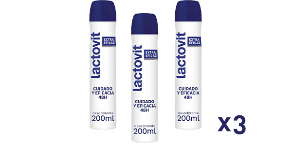 Pack 3x2 Desodorante en spray Lactovit Extra Eficaz de 200 ml
