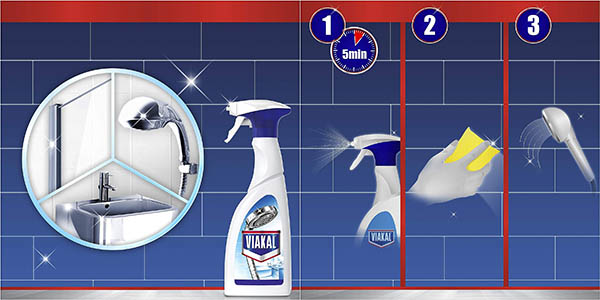Pack x3 Botes de limpiador antical Viakal para cocina y baño