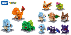 Figuras Pokémon formadas por bloques de construcción tipo LEGO
