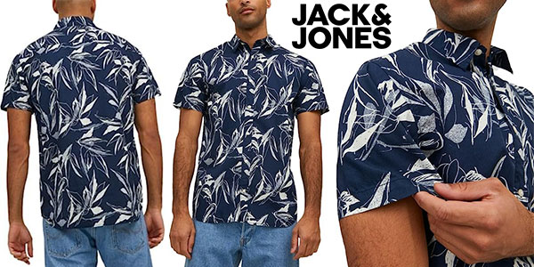 Chollo Camisa de manga corta Jack & Jones Jorcrayon de estilo resort para hombre 