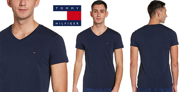 Chollo Camiseta Tommy Hilfiger Core con cuello de pico para hombre