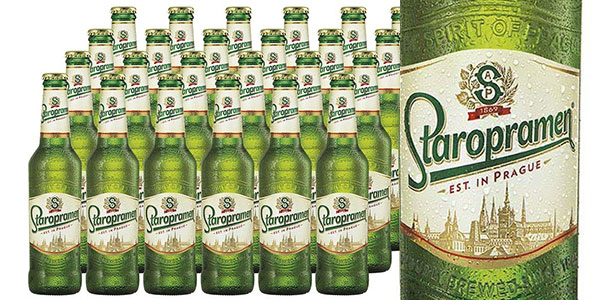 Chollo Pack de 24 botellas de cerveza Staropramen de 33 cl