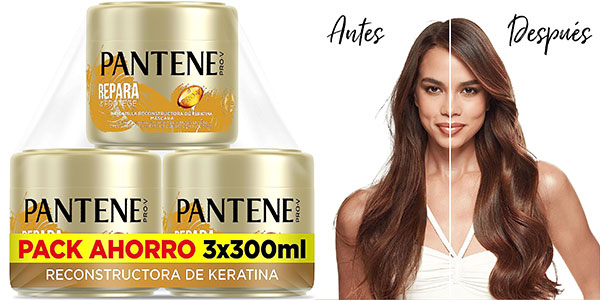 Chollo Pack x3 Mascarilla Pantene Repara y Protege para pelo seco de 300 ml