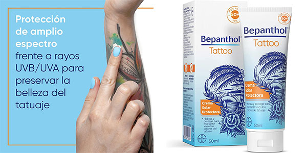 Chollo Protección solar para tatuajes Bepanthol Tattoo SPF50 de 50 ml 