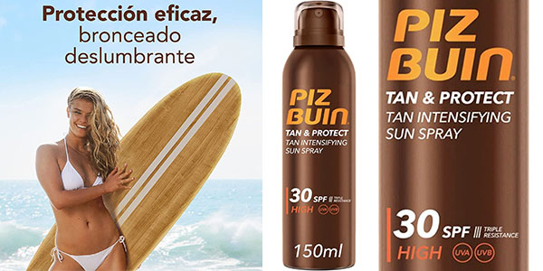 Chollo Protector solar Piz Buin Tan & Protect SPF30 de 150 ml
