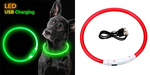 Collar para perros COOYOMOO con iluminación LED