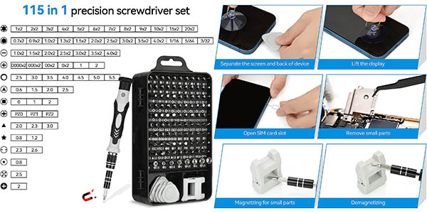 Set de destornilladores de precisión 115 en 1