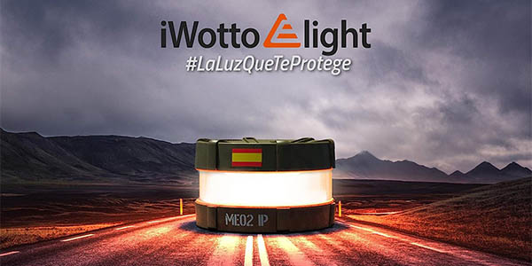 Pack Luz LED emergencia iWotto E light V-16 homologada por la DGT + frontal LED
