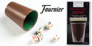 Chollo Set Fournier con cubilete y dados de póker