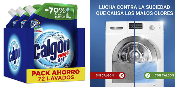 ▷ Chollo Pack x72 lavados Calgon Power gel antical para lavadora