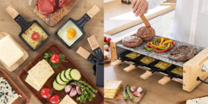 Cecotec Raclette Cheese&Grill 8600 Wood AllStone de 1.200 W para 8 personas