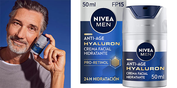 Chollo Crema Hidratante Antiedad Nivea Men Hyaluron FP15 de 50 ml