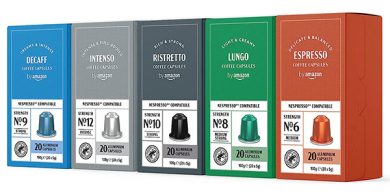 Chollo Pack de 100 cápsulas de café variado by Amazon compatibles con Nespresso