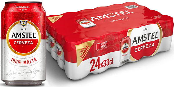 Chollo Pack de 24 latas de cerveza Amstel de 33 cl